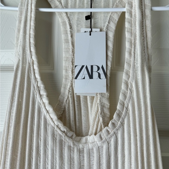 NEW with tags ZARA 2022 ECRU MIDI FRINGE DRESS - Picture 6 of 6